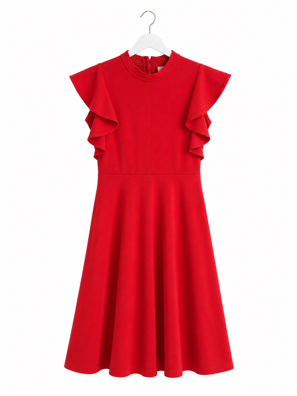 Anthropologie Maeve Deena Mini Dress RED Flutter Sleeve NEW classic academia - Picture 2 of 6